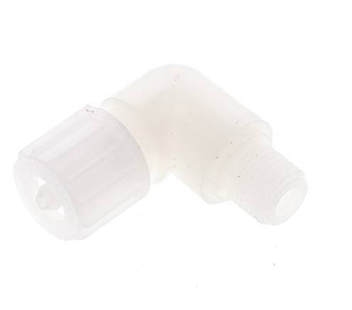 10x4mm & G1/4'' PVDF Elbow Compression Fitting with Male Threads 10 bar PVC and PA