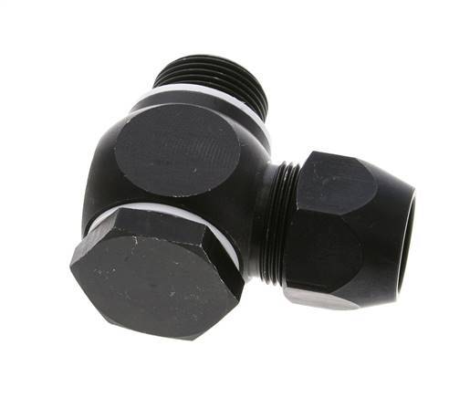 20x13mm & G3/4'' Aluminum Elbow Compression Fitting with Male Threads 10 bar PVC and PA