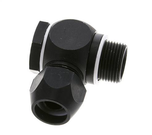 20x13mm & G3/4'' Aluminum Elbow Compression Fitting with Male Threads 10 bar PVC and PA
