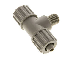 12x6mm & G1/4'' PP T-Shape Tee Compression Fitting with Male Threads 10 bar PVC and PA