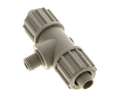 16x10mm & G1/4'' PP T-Shape Tee Compression Fitting with Male Threads 10 bar PVC and PA