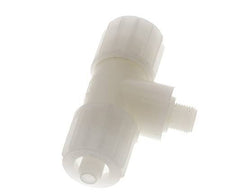 12x6mm & G1/8'' PVDF T-Shape Tee Compression Fitting with Male Threads 10 bar PVC and PA