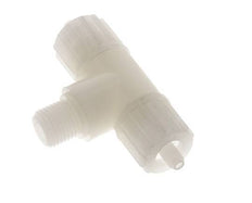 10x4mm & G1/4'' PVDF T-Shape Tee Compression Fitting with Male Threads 10 bar PVC and PA