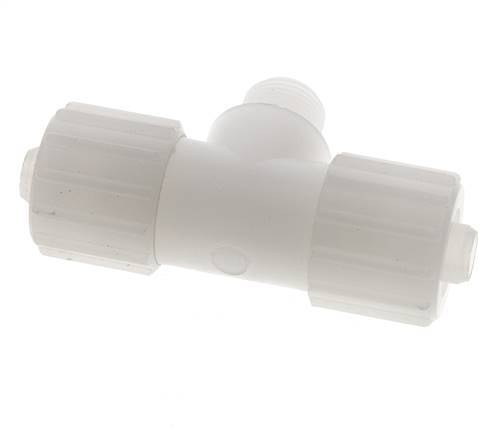 15x9mm & G3/8'' PVDF T-Shape Tee Compression Fitting with Male Threads 10 bar PVC and PA