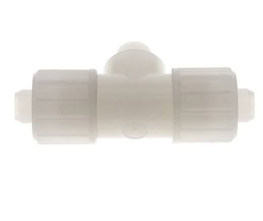 20x13mm & G3/8'' PVDF T-Shape Tee Compression Fitting with Male Threads 10 bar PVC and PA