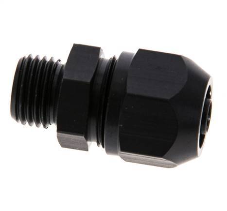 9x6mm & G1/4'' Aluminum Straight Compression Fitting with Male Threads 10 bar PVC and PA