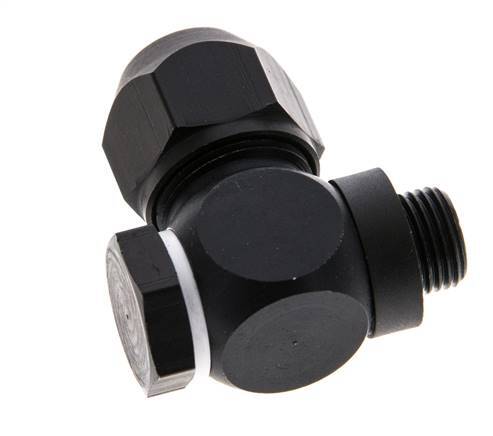 7x4mm & G1/8'' Aluminum Elbow Compression Fitting with Male Threads 10 bar PVC and PA