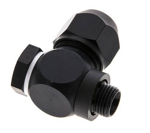 7x4mm & G1/8'' Aluminum Elbow Compression Fitting with Male Threads 10 bar PVC and PA