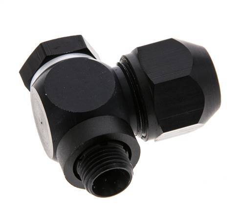 7x4mm & G1/8'' Aluminum Elbow Compression Fitting with Male Threads 10 bar PVC and PA