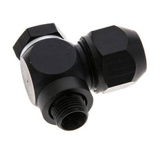 7x4mm & G1/8'' Aluminum Elbow Compression Fitting with Male Threads 10 bar PVC and PA