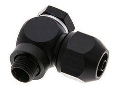 7x4mm & G1/8'' Aluminum Elbow Compression Fitting with Male Threads 10 bar PVC and PA