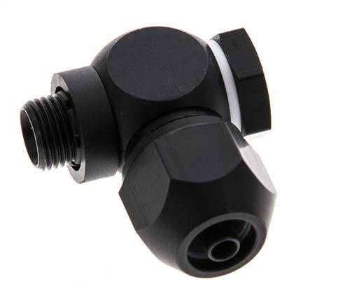 7x4mm & G1/8'' Aluminum Elbow Compression Fitting with Male Threads 10 bar PVC and PA