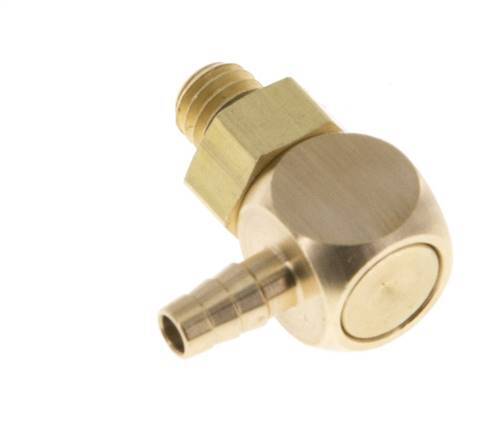 3 mm & M5 Brass Elbow Hose Barb with Male Threads NBR Rotatable [2 Pieces]