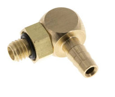 4 mm & M5 Brass Elbow Hose Barb with Male Threads NBR Rotatable [2 Pieces]