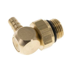4 mm & G1/8'' Brass Elbow Hose Barb with Male Threads NBR Rotatable