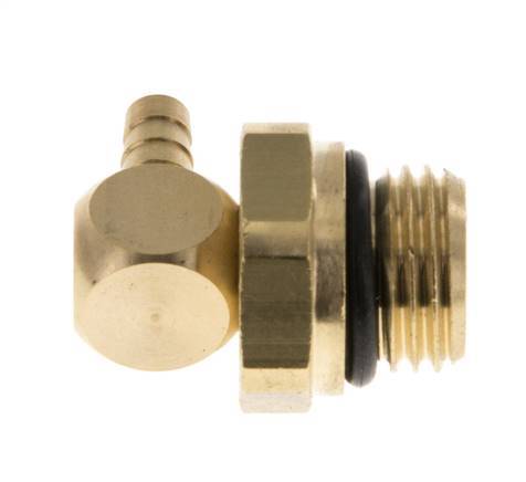 4 mm & G1/4'' Brass Elbow Hose Barb with Male Threads NBR Rotatable