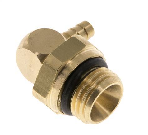4 mm & G1/4'' Brass Elbow Hose Barb with Male Threads NBR Rotatable