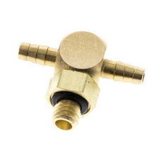 3 mm & M5 Brass Tee Hose Barb with Male Threads NBR
