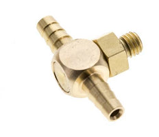 4 mm & M5 Brass Tee Hose Barb with Male Threads NBR