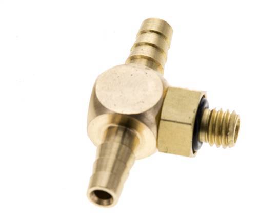 4 mm & M5 Brass Tee Hose Barb with Male Threads NBR