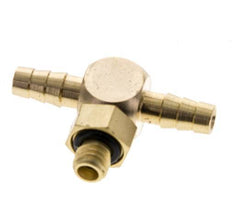 4 mm & M5 Brass Tee Hose Barb with Male Threads NBR