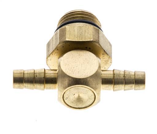 4 mm & G1/8'' Brass Tee Hose Barb with Male Threads NBR
