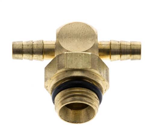 4 mm & G1/8'' Brass Tee Hose Barb with Male Threads NBR