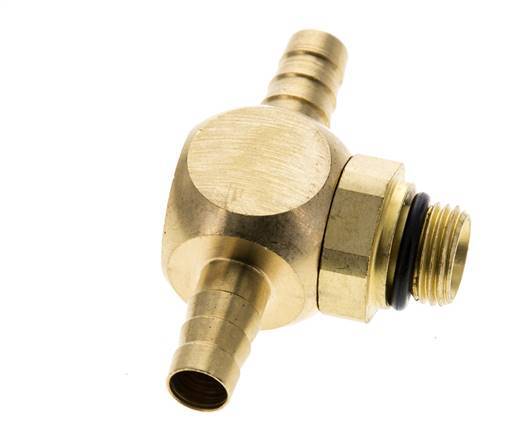 6 mm & G1/8'' Brass Tee Hose Barb with Male Threads NBR