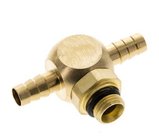 6 mm & G1/8'' Brass Tee Hose Barb with Male Threads NBR