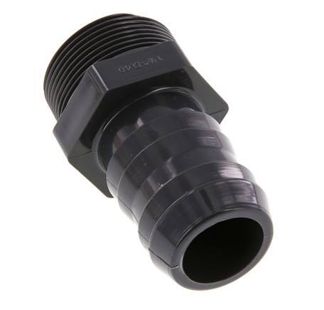 40 mm & G1-1/2'' PVC-U Hose Barb Male 89mm EN 1452-3