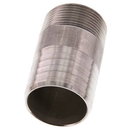 40 mm & R1-1/4'' Stainless Steel 1.4571 Hose Barb Male 70mm