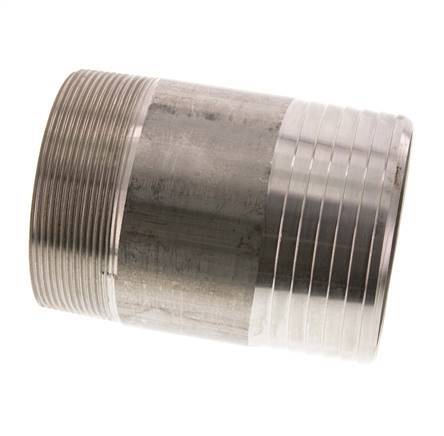 90 mm (3-1/2'') & R3'' Stainless Steel 1.4571 Hose Barb Male 120mm