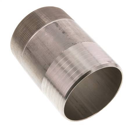 90 mm (3-1/2'') & R3'' Stainless Steel 1.4571 Hose Barb Male 120mm