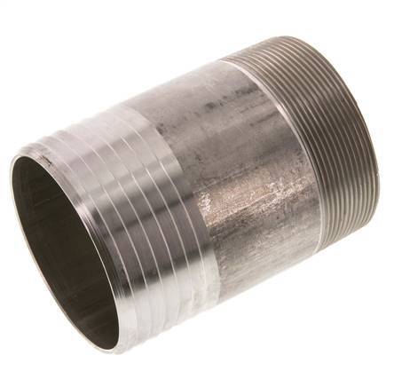 90 mm (3-1/2'') & R3'' Stainless Steel 1.4571 Hose Barb Male 120mm