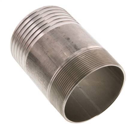 90 mm (3-1/2'') & R3'' Stainless Steel 1.4571 Hose Barb Male 120mm