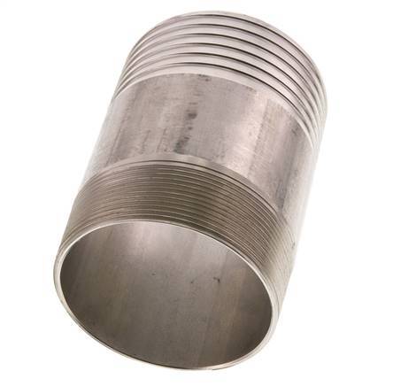90 mm (3-1/2'') & R3'' Stainless Steel 1.4571 Hose Barb Male 120mm