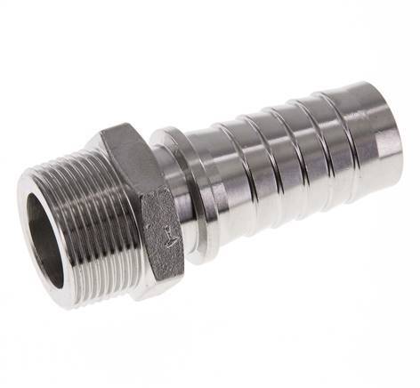 32x48 mm & R1-1/4'' Stainless Steel 1.4301 Hose Pillar with Male Threads DIN EN 14423