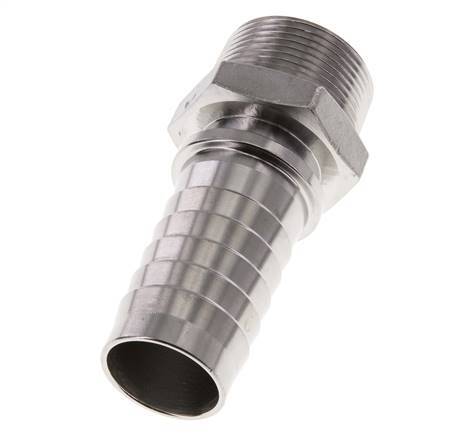 32x48 mm & R1-1/4'' Stainless Steel 1.4301 Hose Pillar with Male Threads DIN EN 14423