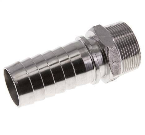38x54 mm & R1-1/2'' Stainless Steel 1.4301 Hose Pillar with Male Threads DIN EN 14423
