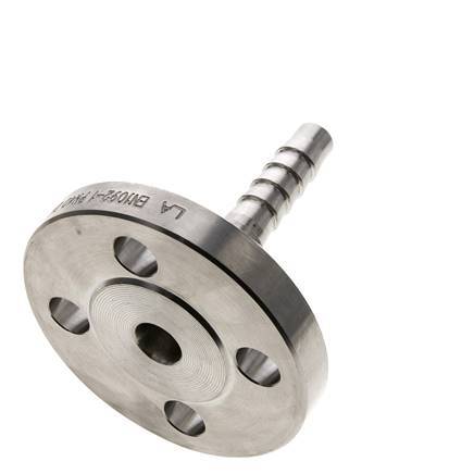 13x25 mm Stainless Steel 1.4401 Hose Pillar with Flange PN 10/16/25/40 DIN EN 14423 / DIN 2826