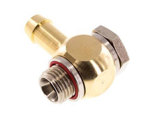 9 mm (3/8'') & G1/4'' Brass Elbow Hose Barb with Male Threads Elastomer Rotatable