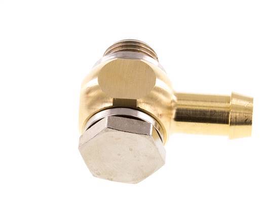 9 mm (3/8'') & G1/4'' Brass Elbow Hose Barb with Male Threads Elastomer Rotatable