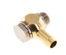 9 mm (3/8'') & G1/4'' Brass Elbow Hose Barb with Male Threads Elastomer Rotatable