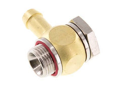 9 mm (3/8'') & G3/8'' Brass Elbow Hose Barb with Male Threads Elastomer Rotatable