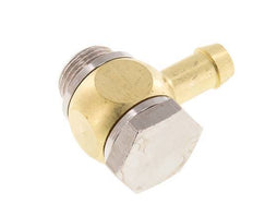 9 mm (3/8'') & G3/8'' Brass Elbow Hose Barb with Male Threads Elastomer Rotatable