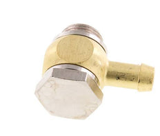 9 mm (3/8'') & G3/8'' Brass Elbow Hose Barb with Male Threads Elastomer Rotatable
