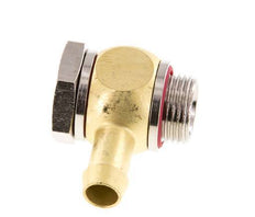 9 mm (3/8'') & G3/8'' Brass Elbow Hose Barb with Male Threads Elastomer Rotatable