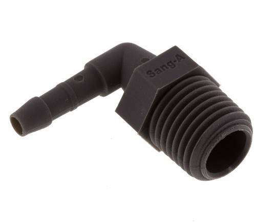4 mm & R1/4'' PA 6 Elbow Hose Barb with Male Threads [10 Pieces]