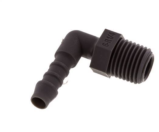 6 mm (1/4'') & R1/4'' PA 6 Elbow Hose Barb with Male Threads [10 Pieces]