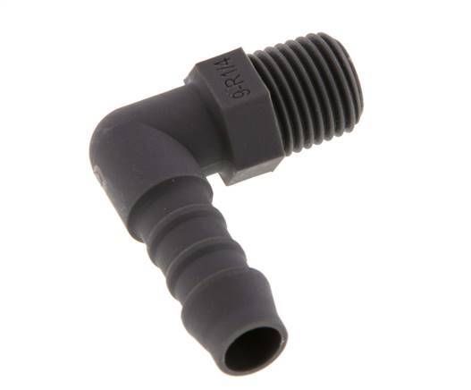 9 mm (3/8'') & R1/4'' PA 6 Elbow Hose Barb with Male Threads [10 Pieces]
